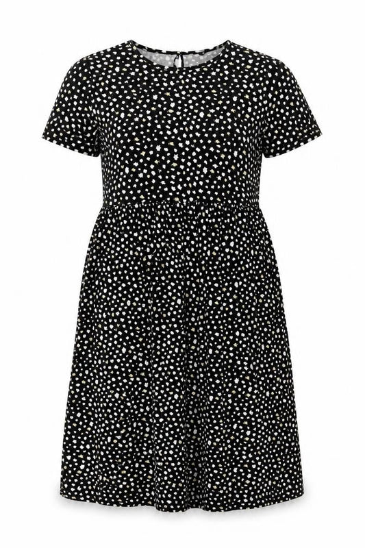 Wednesday's Girl Women's Black Floral A-Line Midi Dress Size S