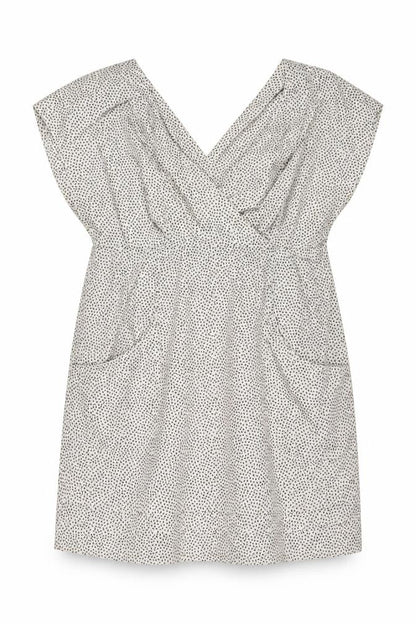 Joules Women White Polka Dot Cotton Sleeveless V-Neck Wrap Dress Size 14