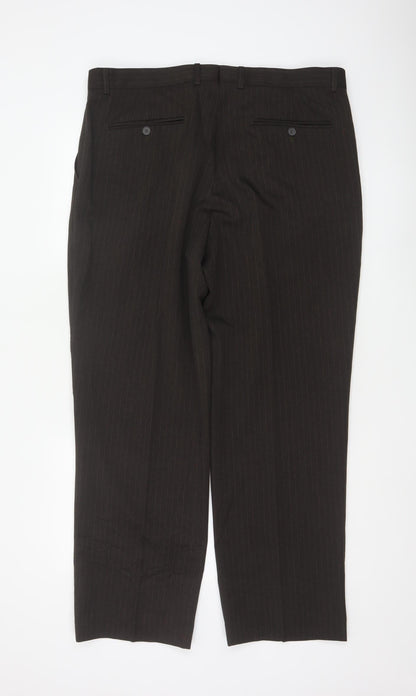 Taylor & Wright Men's Brown Pinstripe Dress Trousers 38S