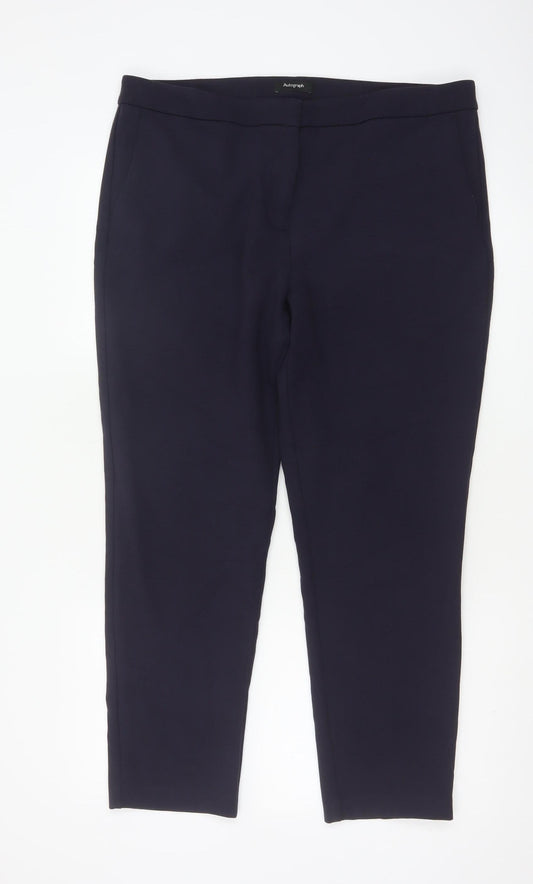 Marks and Spencer Autograph Women's Navy Size 16 Ankle Trousers