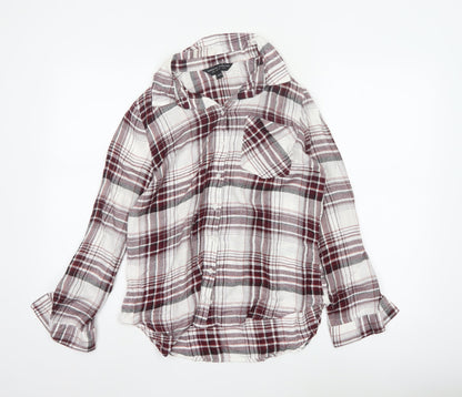 Dorothy Perkins Womens UK 12 Plaid Long Sleeve Button-Up Shirt