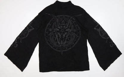 Killstar Womens Black XS Mock Neck Gothic Knit Pullover Jumper