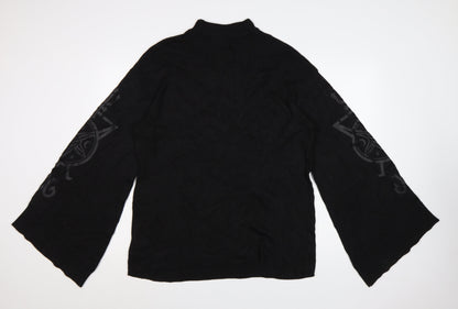 Killstar Womens Black XS Mock Neck Gothic Knit Pullover Jumper