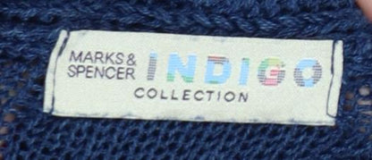 Marks & Spencer Indigo Blue Linen Knit Women's Size 14 Sleeveless Vest
