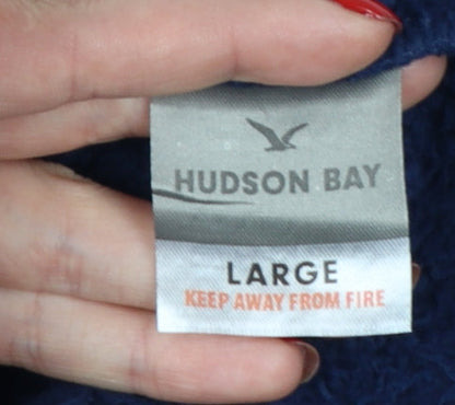 Hudson Bay Women Blue Fleece Long Sleeve Pyjama Top Size L