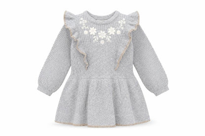 Cynthia Rowley Girls Grey Knit Ruffle A-Line Dress 2-3 Years