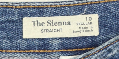 Marks and Spencer Womens Blue Straight Leg Jeans Size 10 Regular