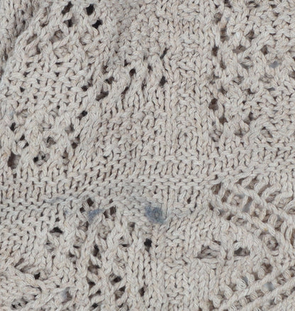 ONLY Women Beige Open Knit Crochet Cardigan M Relaxed Boho Style