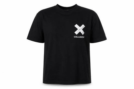 Collusion Women's Black XS Relaxed Fit Short Sleeve Cotton T-Shirt