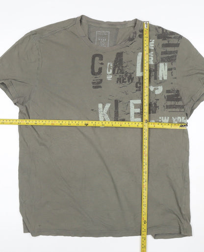 Calvin Klein Men's Green Graphic Print Short Sleeve T-Shirt L