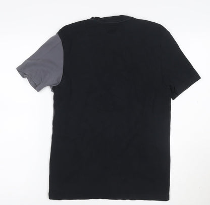 River Island Mens Black Colourblock Paris T-Shirt Size S