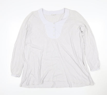 Poetry Womens Ivory Long Sleeve Button Tunic Blouse Size 10