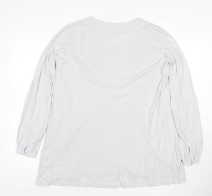 Poetry Womens Ivory Long Sleeve Button Tunic Blouse Size 10
