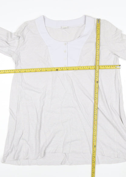 Poetry Womens Ivory Long Sleeve Button Tunic Blouse Size 10