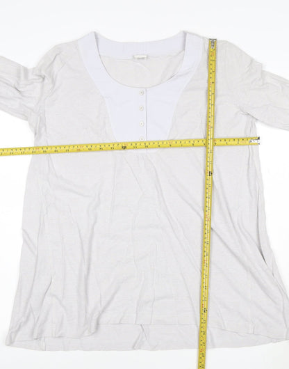 Poetry Womens Ivory Long Sleeve Button Tunic Blouse Size 10