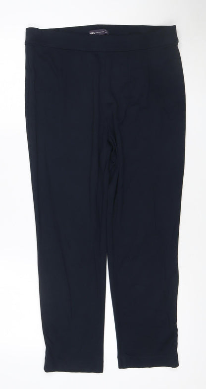 Marks and Spencer Womens Black Size 14 Jersey Leggings Short Length