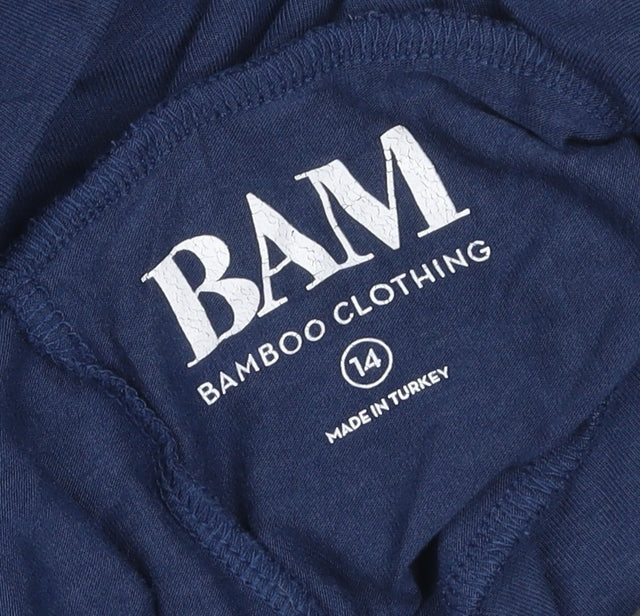 BAM Womens Blue Bamboo Jogger Trousers Size 14