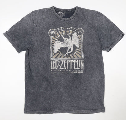 Next Men’s Black Led Zeppelin Band T-Shirt XL Regular Fit