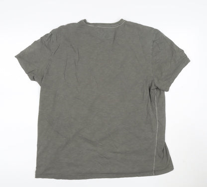 Calvin Klein Men's Grey Graphic Short Sleeve Cotton T-Shirt Size L
