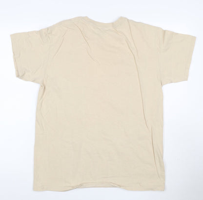 HNR LDN Men Beige Wild West Rodeo Graphic Cotton T-Shirt Size S