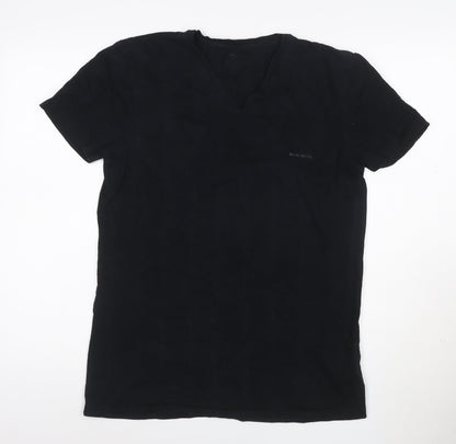 Diesel Men’s Black V-Neck Slim Fit Short Sleeve T-Shirt Size S