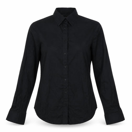 Zara Basic Women's Black Long Sleeve Button-Up Shirt M