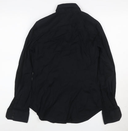 Zara Basic Women's Black Long Sleeve Button-Up Shirt M