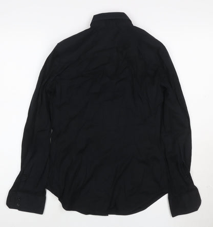 Zara Basic Women's Black Long Sleeve Button-Up Shirt M