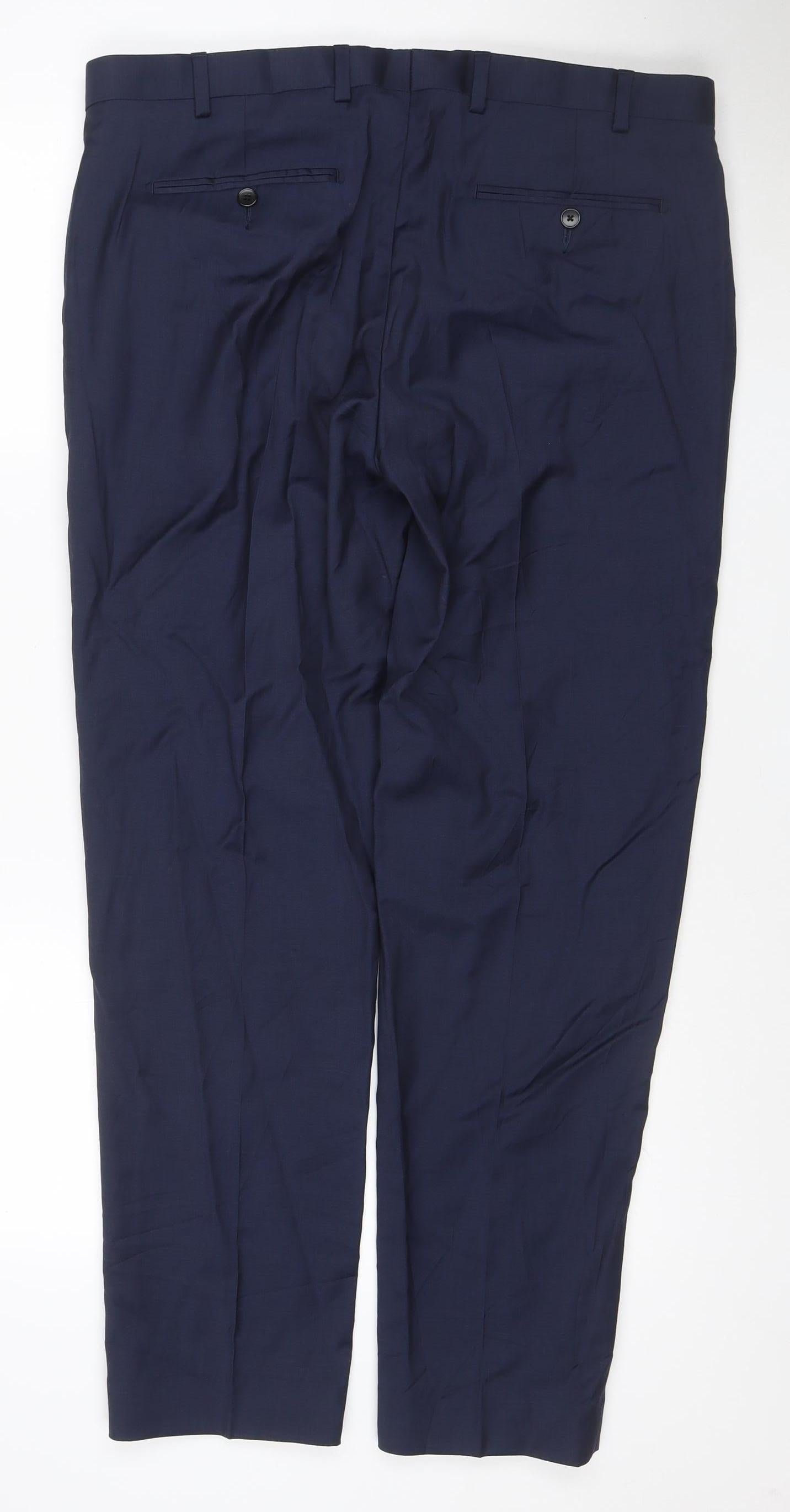 Marks and Spencer Autograph Men's Blue Wool Dress Trousers 36R