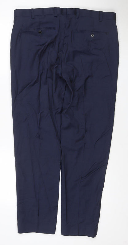 Marks and Spencer Autograph Men's Blue Wool Dress Trousers 36R