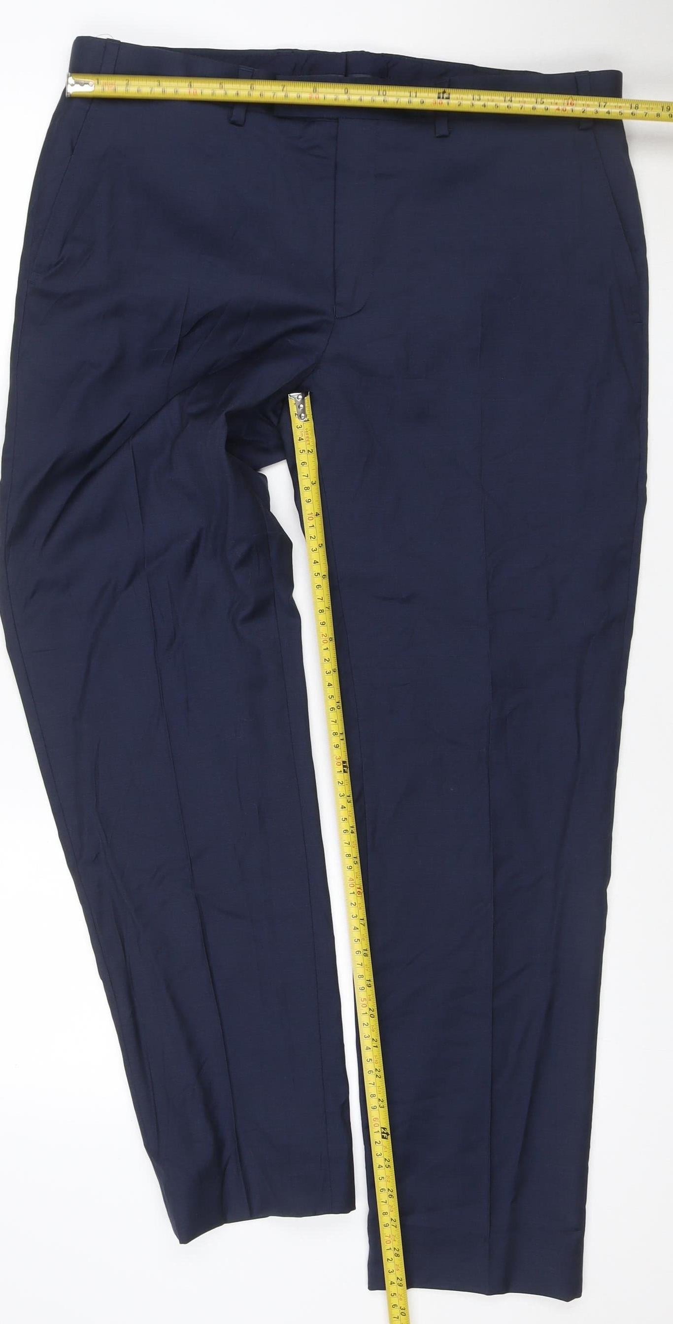 Marks and Spencer Autograph Men's Blue Wool Dress Trousers 36R