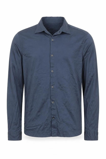 Reiss Mens Blue Slim Fit Cotton Long Sleeve Button-Up Shirt Size S