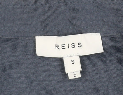 Reiss Mens Blue Slim Fit Cotton Long Sleeve Button-Up Shirt Size S