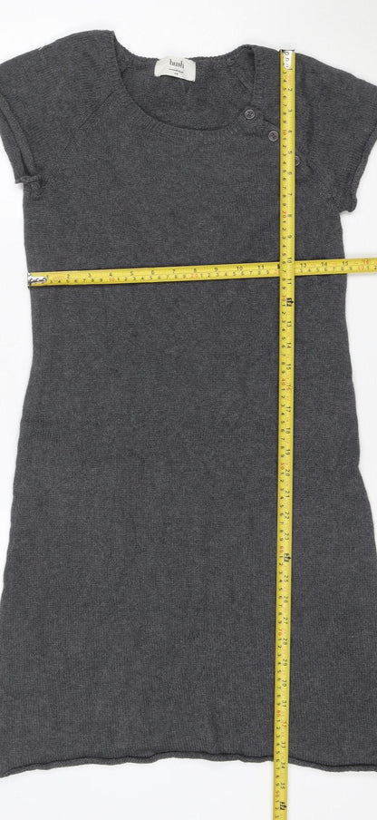 Hush Women Grey S/M Short Sleeve Knit Jumper Dress