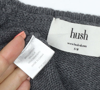 Hush Women Grey S/M Short Sleeve Knit Jumper Dress