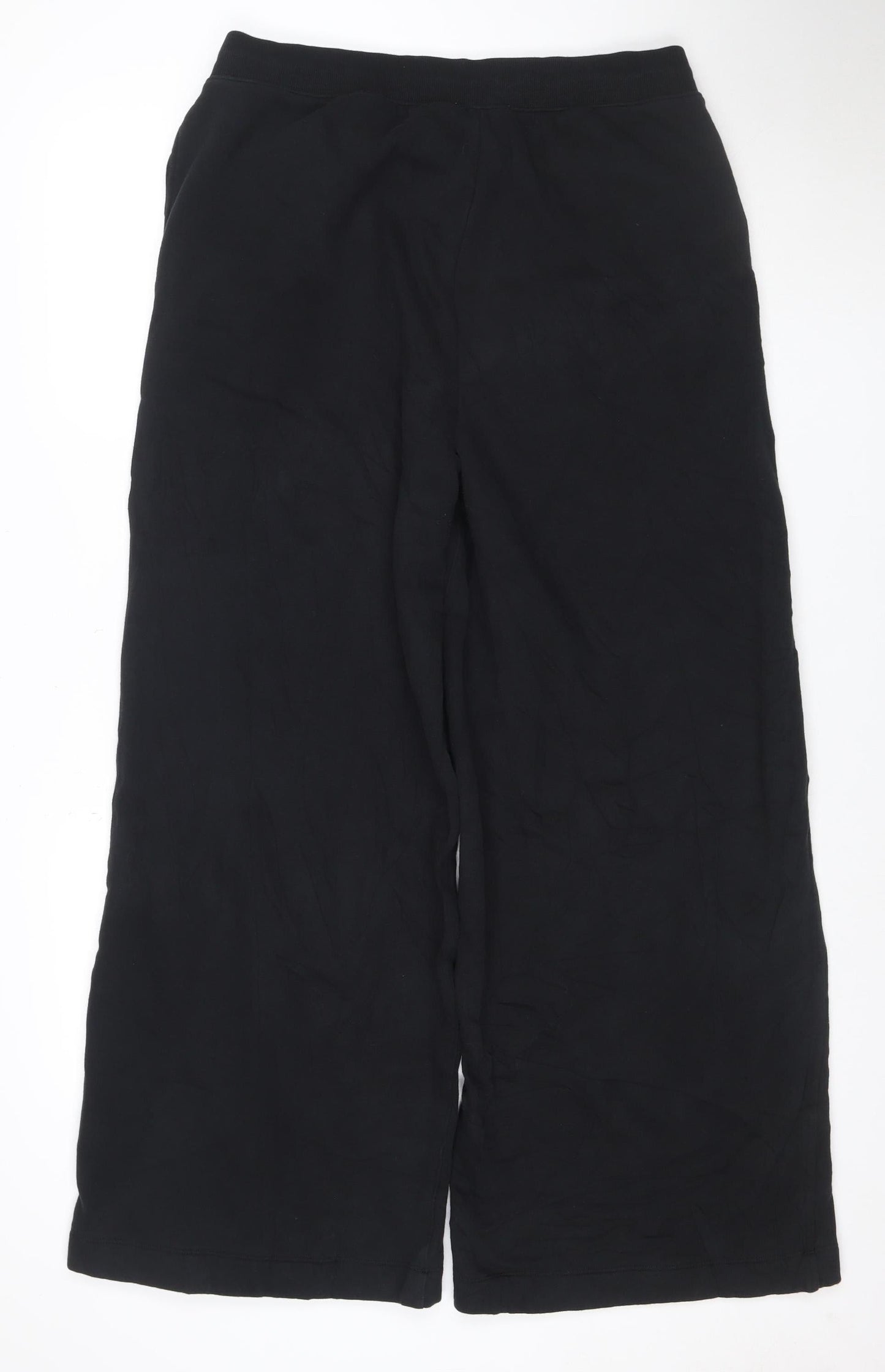 Marks and Spencer Women Black Size 16 Long Wide-Leg Walking Trousers