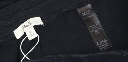 Marks and Spencer Women Black Size 16 Long Wide-Leg Walking Trousers