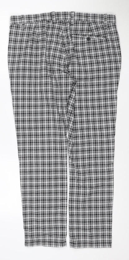 Topman Men's Black Check Skinny Trousers W34 L30