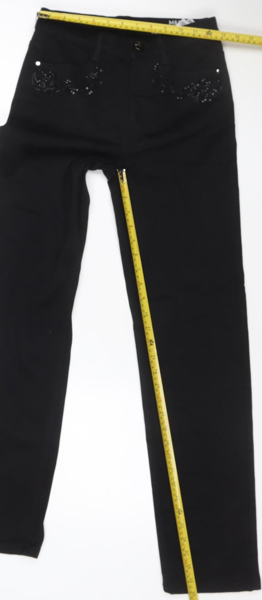 Marks and Spencer Women’s Black Straight Jeans Size 8 Regular Stretch Denim