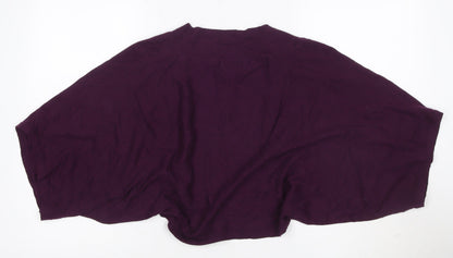 Laura Ashley Women Purple Cotton Shrug S Relaxed Fit Lightweight Knit