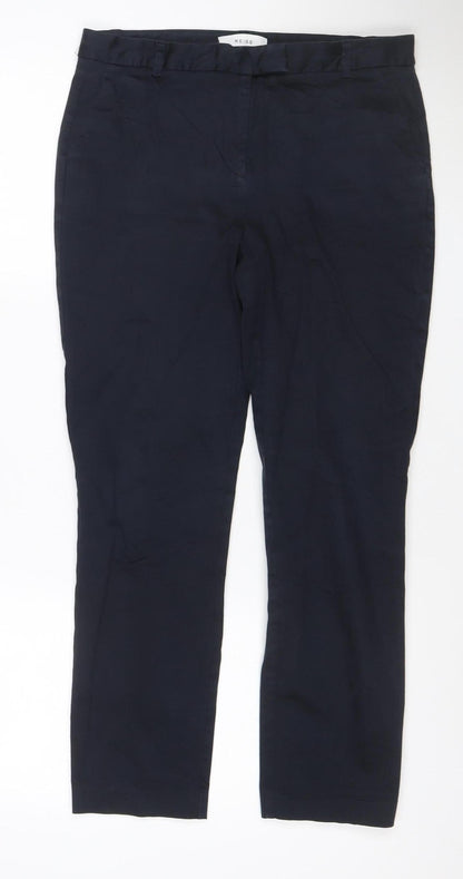 Reiss Womens Black Chino Trousers Size 12 Regular Fit Work Wear