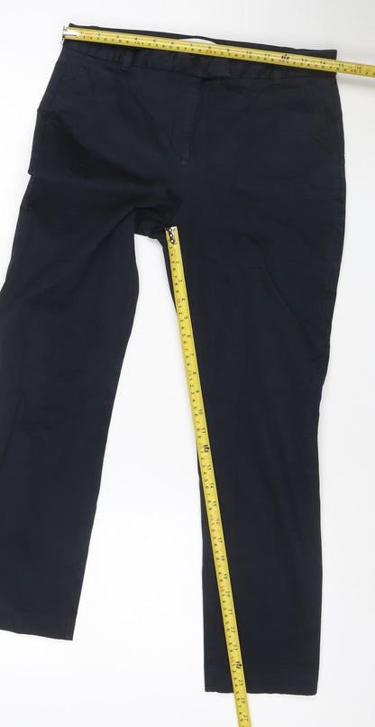 Reiss Womens Black Chino Trousers Size 12 Regular Fit Work Wear
