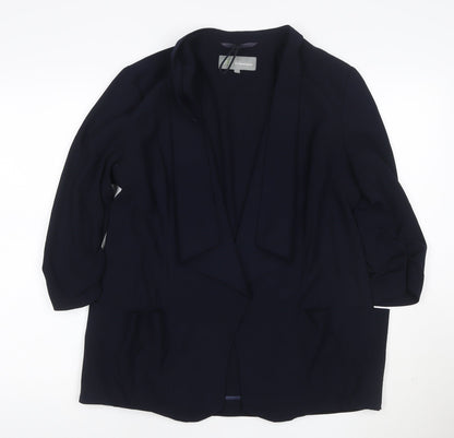 Marks and Spencer Womens Blue Size 12 Shawl Blazer Jacket