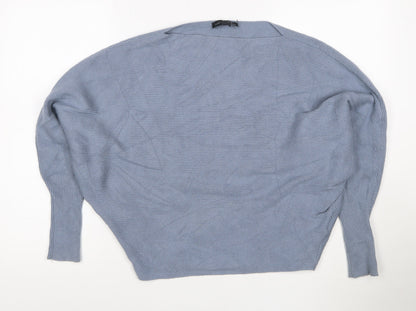 Joan Vass Women’s Blue Relaxed Pullover Jumper Size S