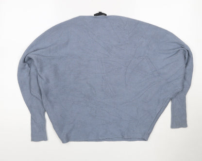 Joan Vass Women’s Blue Relaxed Pullover Jumper Size S