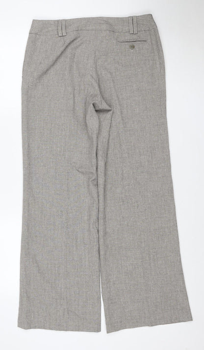 Dorothy Perkins Women’s Grey Wide-Leg Linen Blend Trousers Size 12