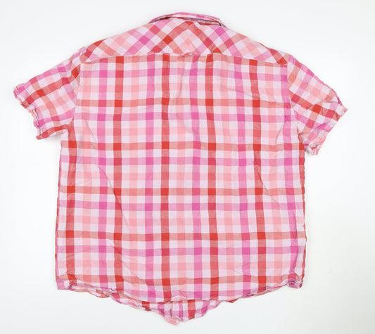 Brook Taverner Men's Pink Check Linen Cotton Short Sleeve Shirt XXL