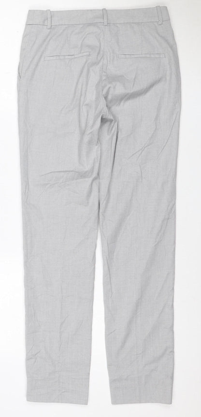 H&M Men's Grey Slim Fit Check Chino Trousers XS