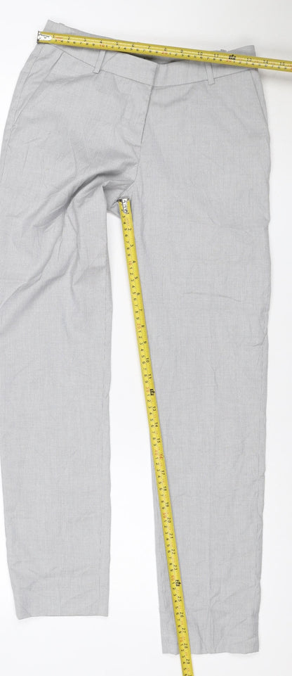 H&M Men's Grey Slim Fit Check Chino Trousers XS