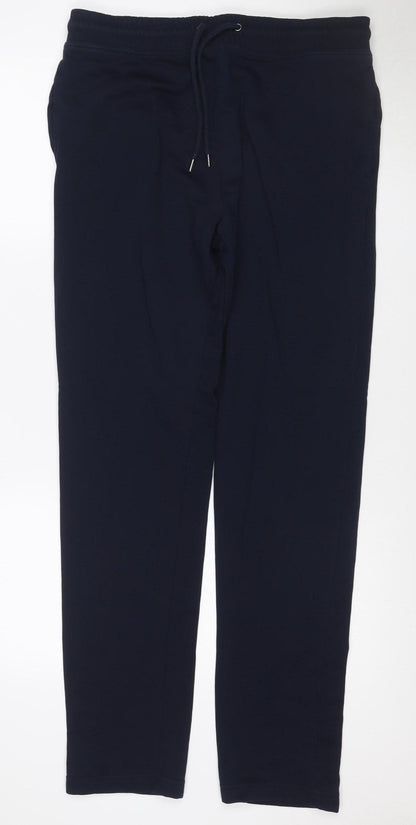 Marks and Spencer Mens Blue M Long Jogger Trousers Cotton Blend